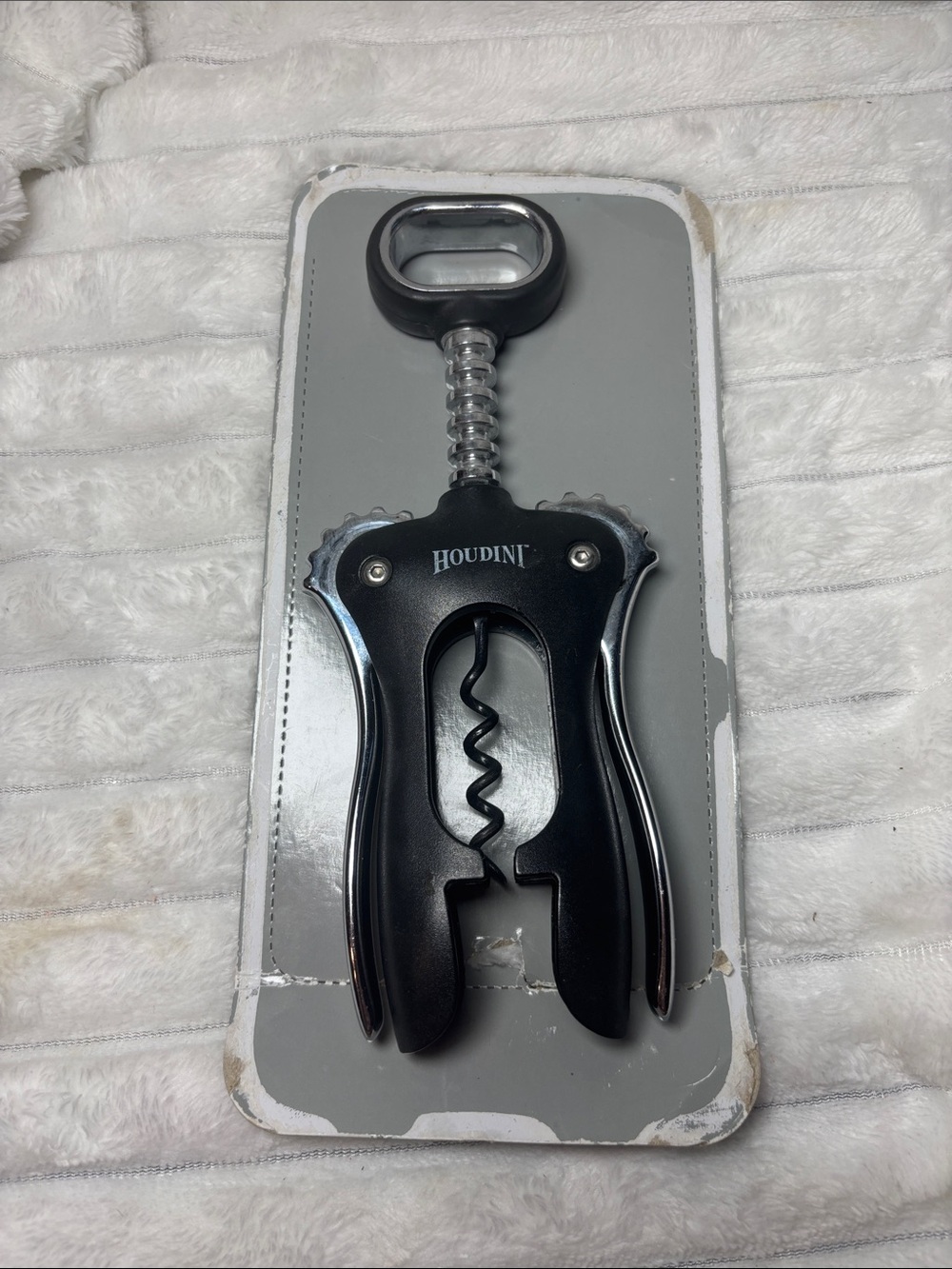 Houdini Black Winged Corkscrew Bottle Opener